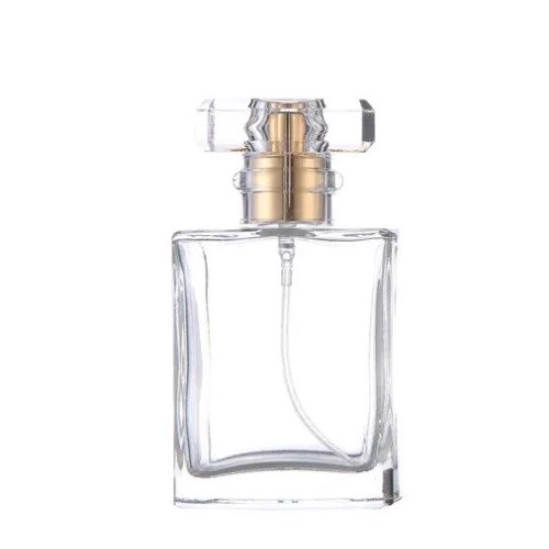 Átlátszó újratölthető 50 ml-s parfümös üveg 